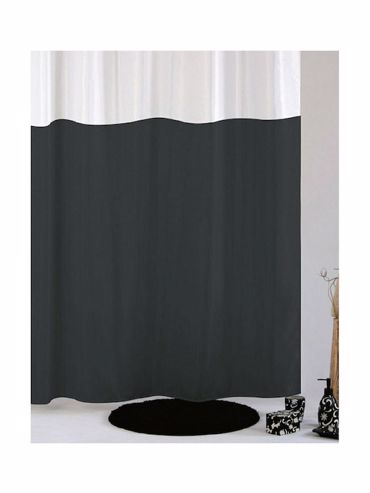 Import Hellas Κουρτίνα Μπάνιου Υφασμάτινη Dobblo Γκρι με Τρουκς 180x200cm